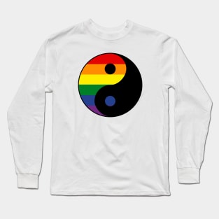 Yin and Yang Symbol | Rainbow Colored | Pride LGBT | Rainbow Yin and Yang Long Sleeve T-Shirt